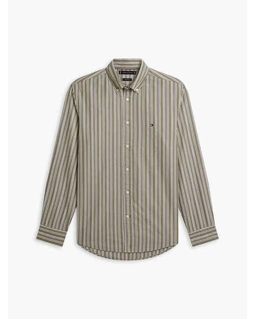 Tommy Hilfiger Gray Regular Fit Textured Stripe Poplin Shirt for men