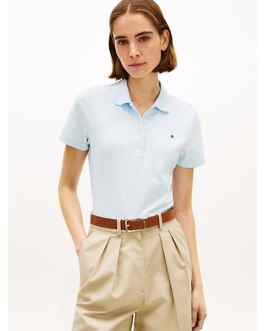 Tommy Hilfiger White 1985 Slim Fit Pique Polo Shirt
