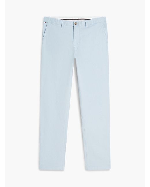 Tommy Hilfiger Blue Denton Slim Straight Open Structured Chinos for men