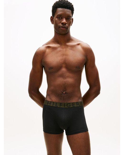 Tommy Hilfiger Black 3-Pack Logo Waistband Trunks for men