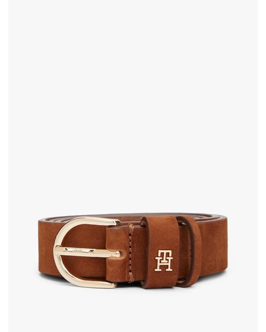 Tommy Hilfiger Brown Essential Th Monogram Leather Belt