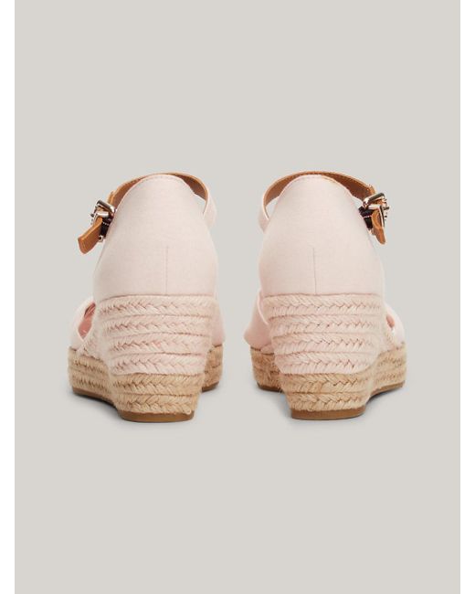 Sandales espadrilles compensées à bout ouvert Tommy Hilfiger en coloris Natural