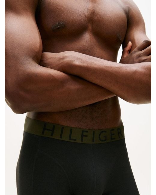 Tommy Hilfiger Black 3-Pack Logo Waistband Trunks for men