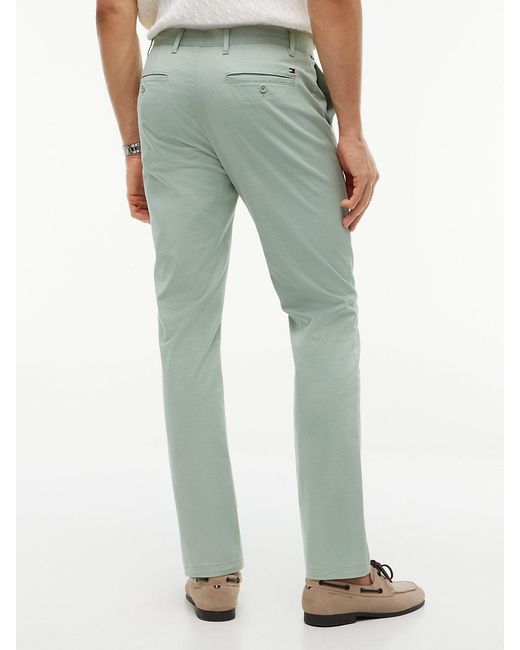 Tommy Hilfiger White Denton Slim Straight Twill Chinos for men