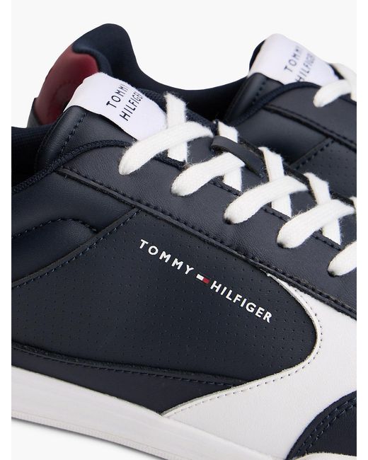 Tommy Hilfiger Blue Low Profile Cupsole Trainers With Leather for men