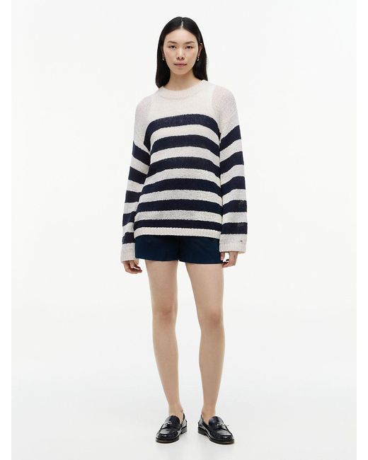 Tommy Hilfiger Blue Stripe Relaxed Crew Neck Jumper