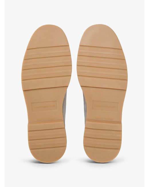 Tommy Hilfiger White Th Monogram Suede Moc Toe Loafers