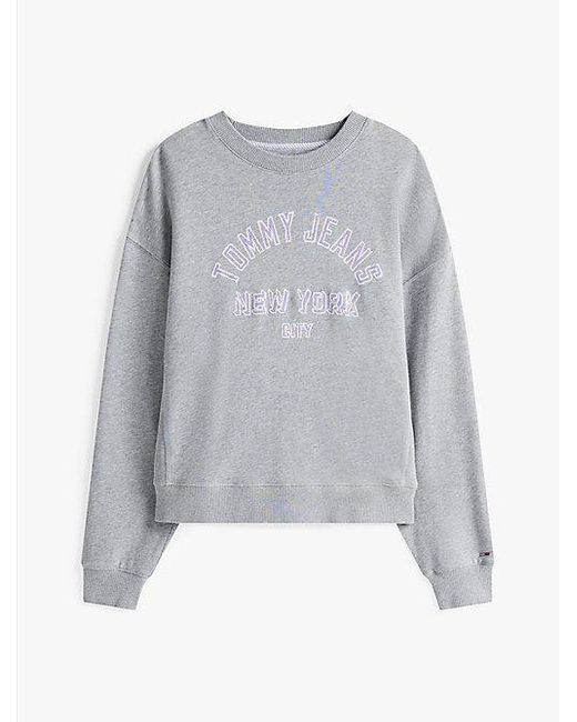 Tommy Hilfiger Gray Varsity Boxy Fit Rundhals-Sweatshirt