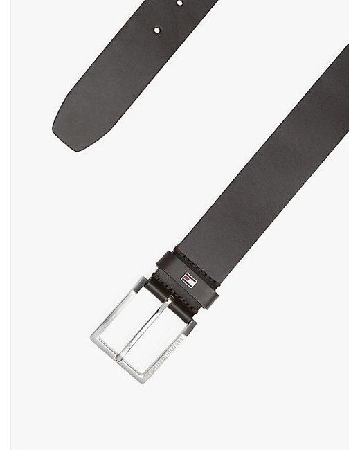 Tommy Hilfiger Leren Riem Met Geëmailleerde Vlag in het Brown voor heren
