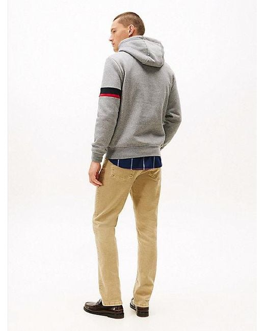 Tommy Hilfiger Fleece Hoodie Met Logo in het Gray voor heren