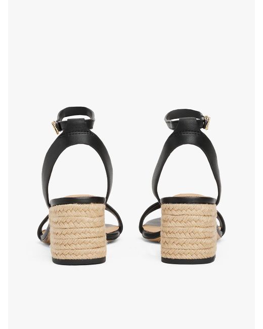 Tommy Hilfiger White Leather Espadrille Heel Sandals
