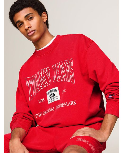 Tommy Hilfiger Red Archive Relaxed Sweatshirt for men