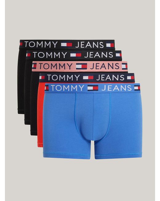 Lot de 5 boxers Essential à ceinture logo Tommy Hilfiger pour homme en coloris Orange