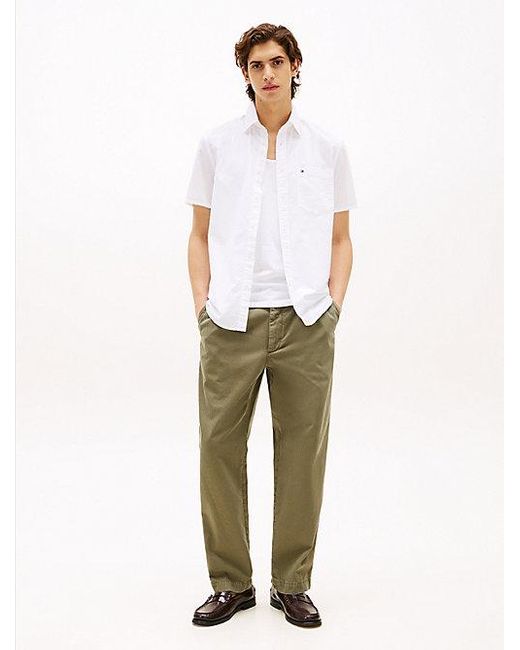 Tommy Hilfiger Regular Fit Kurzarmhemd Aus Seersucker in White für Herren