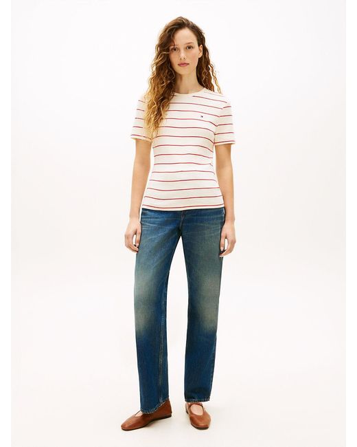 Tommy Hilfiger White Slim Crew Neck T-Shirt