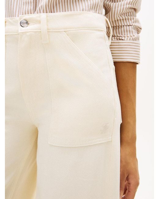Tommy Hilfiger White 70s High Rise Wide Leg Jeans