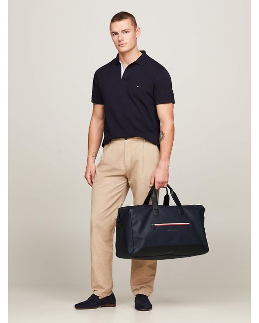 Tommy Hilfiger Blue Essential Signature Medium Duffel Bag for men