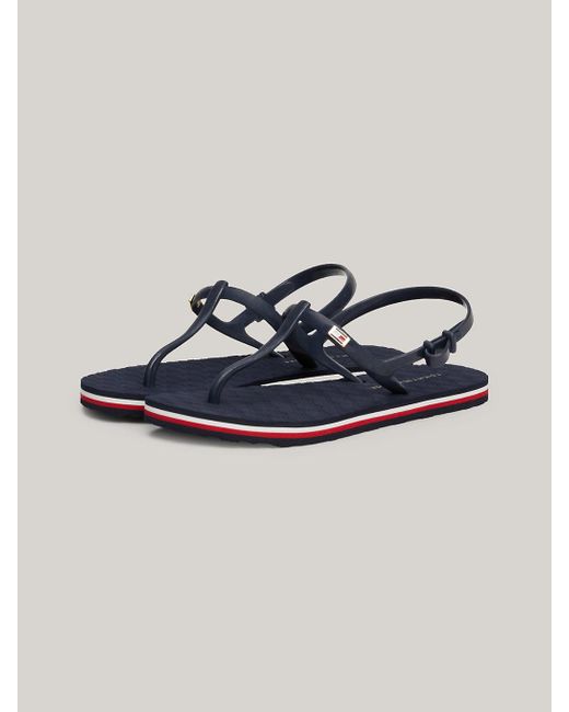 Tommy Hilfiger Multicolor Enamel Flag Ankle Strap Flip-flops