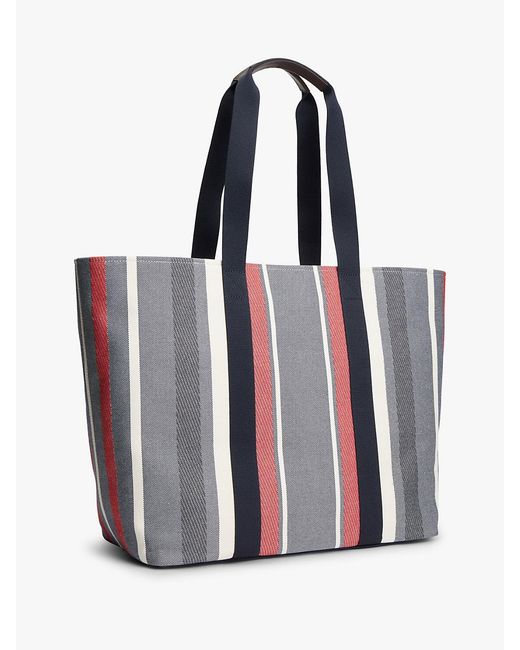 Tommy Hilfiger White Logo Patch Jacquard Tote Bag for men