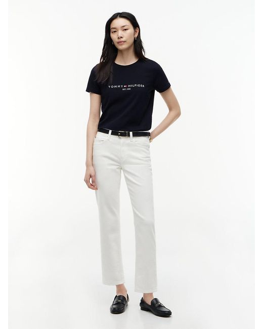 Tommy Hilfiger Blue Pure Cotton Logo T-shirt