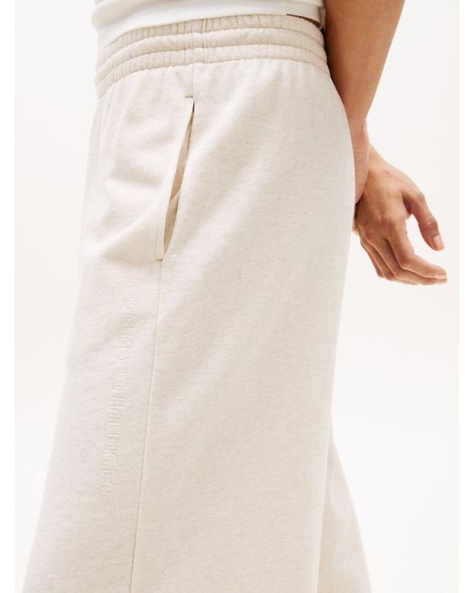 Tommy Hilfiger White Essential Logo Wide Leg Lounge Trousers