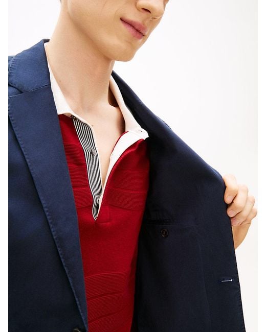 Tommy Hilfiger Blue New York Label Washed Regular Fit Blazer for men