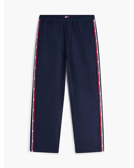 Tommy Hilfiger Blue Jaimie Relaxed Global Stripe Tape Trousers for men