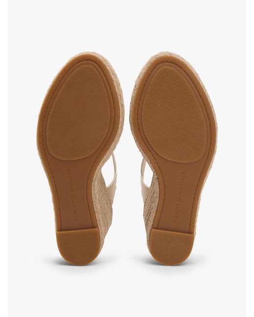 Tommy Hilfiger Natural Satin Th Monogram Wedge Espadrilles