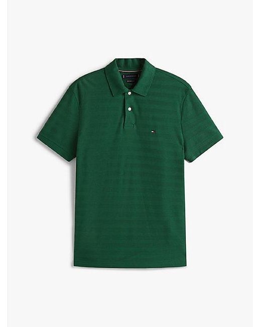 Tommy Hilfiger Regular Poloshirt Van Visgraat-Jacquard in het Green voor heren