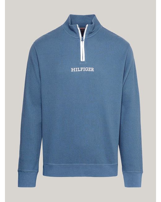 Buy Tommy Hilfiger Blue Global Stripe Monotype Half-zip Sweatshirt