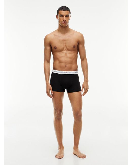 Tommy Hilfiger Black 7-Pack Signature Logo Waistband Trunks for men