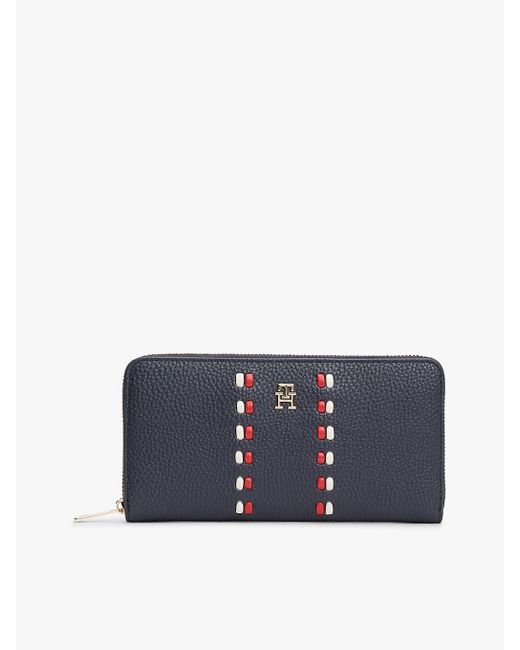Tommy Hilfiger Blue Hilfiger Icon Signature Tape Zip-Around Wallet