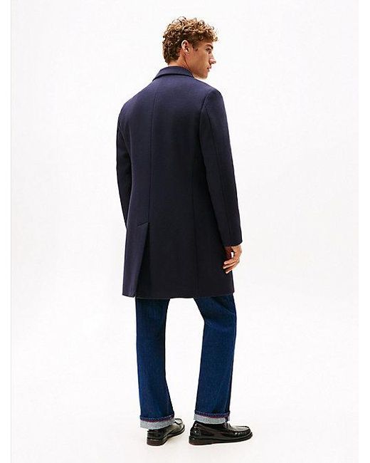 Tommy Hilfiger Smart Casual Single-Breasted Jas Van Wolmix in het Blue voor heren