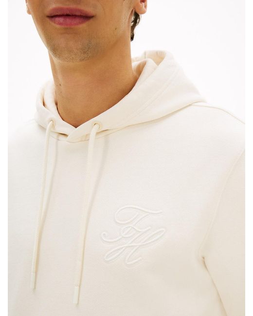 Tommy Hilfiger White Logo Embroidery Terry Hoody for men