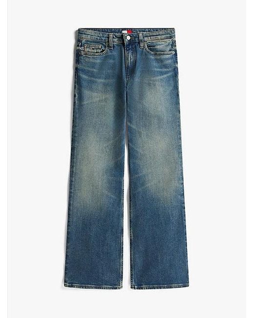 Tommy Hilfiger Medium Rise Bootcut Jeans Met Fading in het Blue