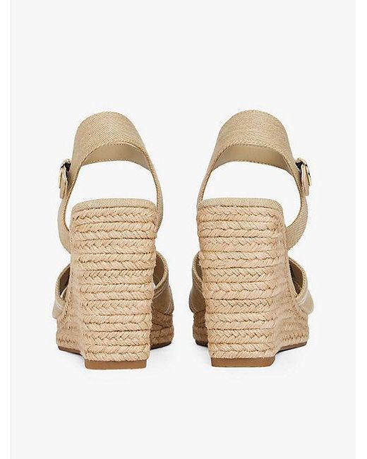 Tommy Hilfiger Espadrille Met Sleehak in het Natural