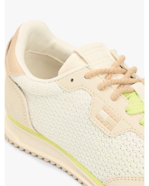 Tommy Hilfiger Natural Low Profile Mixed Texture Knit Trainers