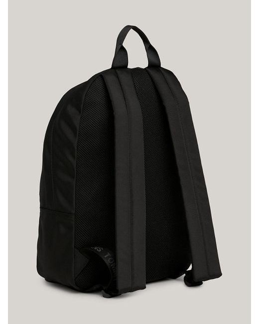 Tommy Hilfiger Black Essential Dome Flag Backpack for men