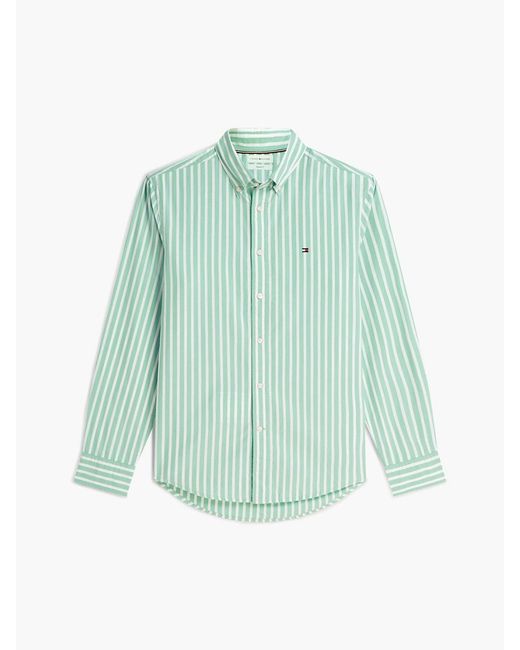 Tommy Hilfiger Blue Regular Fit Flex Stripe Poplin Shirt for men