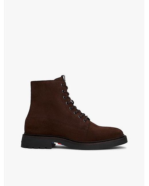 Tommy Hilfiger Lichtgewicht Suède Boots in het Brown voor heren