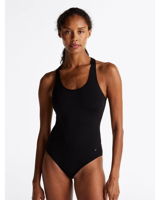 Tommy Hilfiger Black Sleeveless Racerback Bodysuit