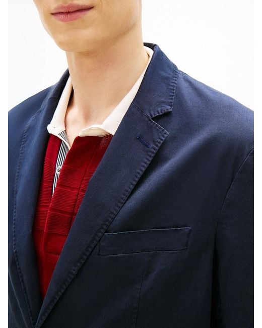 Tommy Hilfiger Blue New York Label Washed Regular Fit Blazer for men
