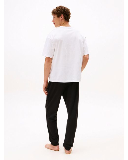 Tommy Hilfiger White Th Original Logo Relaxed Lounge T-shirt for men