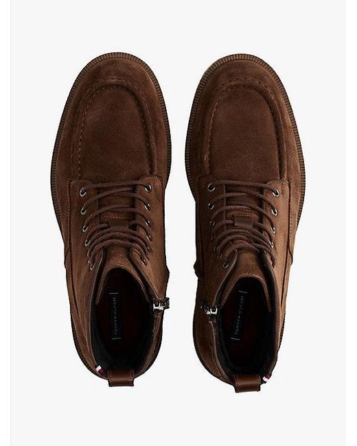 Tommy Hilfiger Suède Boots Met Profielzool En Moccasin-Neus in het Brown voor heren