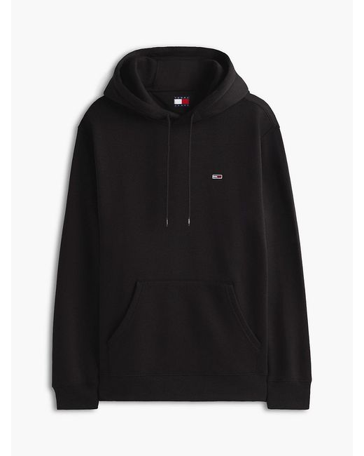 Tommy Hilfiger Black Flag Embroidery Fleece Drawstring Hoody for men