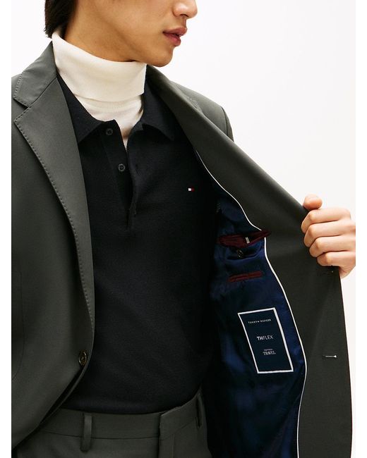 Tommy Hilfiger Black Technical Twill Regular Fit Blazer for men