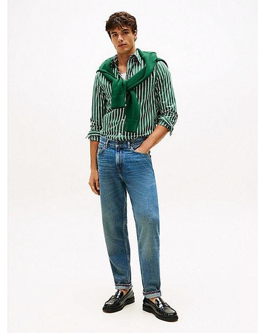 Tommy Hilfiger Th Flex Regular Fit Overhemd Met Strepen in het Green voor heren