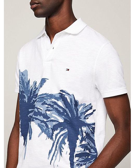 Tommy Hilfiger Regular Fit Poloshirt mit Palmen-Print in White für Herren