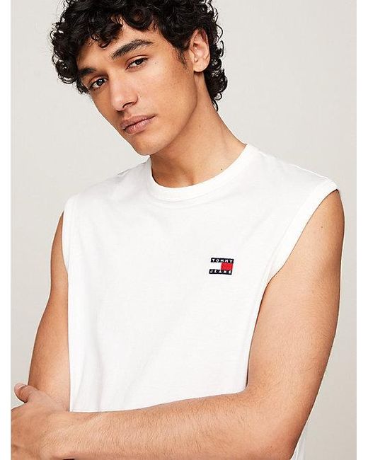 Camiseta sin mangas con cuello redondo Tommy Hilfiger de hombre de color White