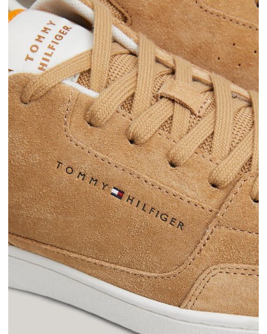 Tommy Hilfiger Green Suede Logo Basketball Trainers for men